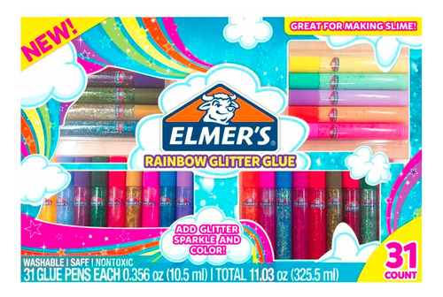 Elmers Kit 31 Piezas Rainbow Glitter Glue 