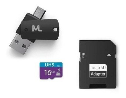 Kit 4x1 Adaptador Usb Dual Drive + Sd + Cartão Memória 16gb