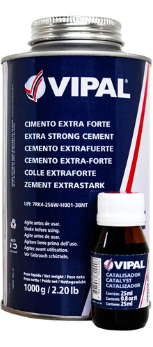 Kit Cola Cimento Vulcanizante Vipal 1 Kg + Catalisador 25ml