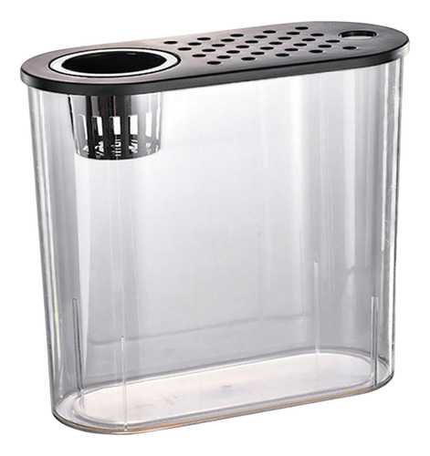 Aquário De Mesa Resistente Com Tampa Mini Tampa Preta