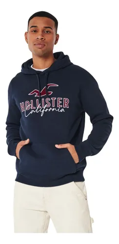 Sudadera con capucha Hollister Talla S azul marino bordada 1922 California