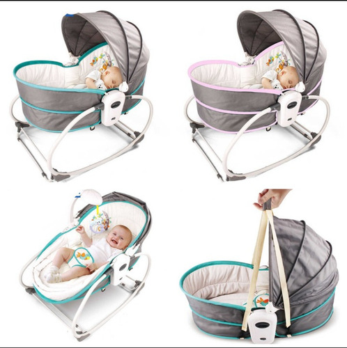 Silla Mecedora Moisés 5 En 1 Musical Para Bebe Niña Niño