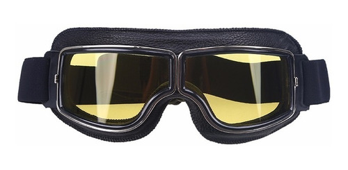 Óculos Moto Proteção Capacete Aberto Café Racer Amarelo