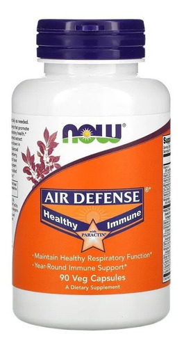 Imunidade de defesa aérea da Now Foods com Paractin 90, cápsulas vegetais, sabor sem sabor
