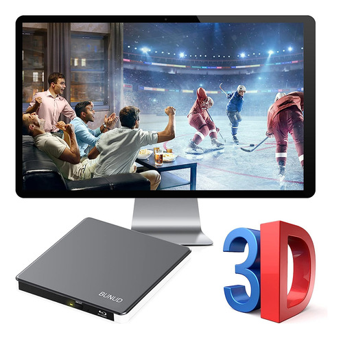 Unidad Externa Blu Ray Bunud, Lectura/escritura / Cd / Dvd