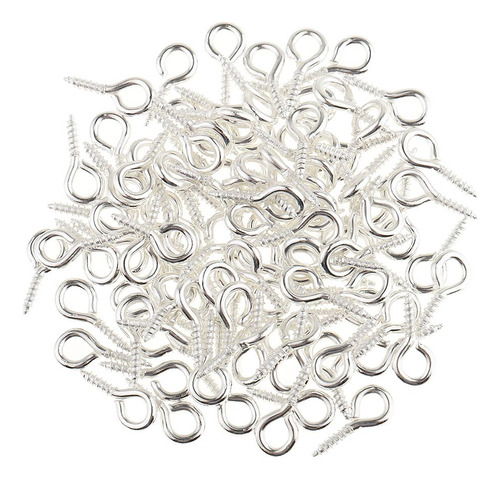 100pcs Hallazgos De Perno De Tornillo De Plata Para Aro De