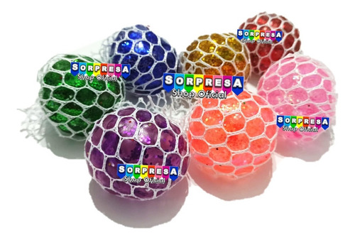 48 Pelotas Squishy Glitter Juguete Piñata Bolo Fiesta Cumple