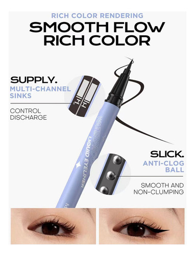 Máscara Impermeable, Polvo Fijador, Delineador De Ojos Con S