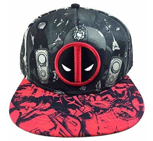 Deadpool- Allover Print Snapback Hat 1 X 1in