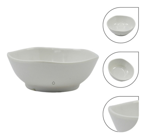 Imagen 1 de 4 de Taza De Melamina Redonda Blanca Con Ondulaciones En El Borde