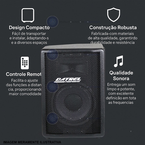 Caixa Ativa Datrel 150w 8 Bluetooth P/ Salas De Aula