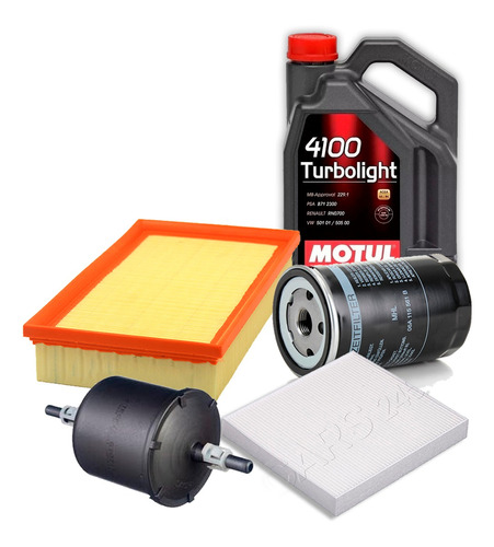 Kit Filtros Gol 1.6 2001 2002 2003 X4 + Aceite 10w40 4100