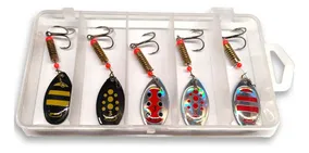Kit Cucharas Spinit Hololure 00 X5 Pesca Truchas Pejerrey Color Negro