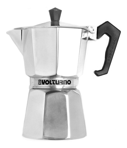 Cafetera Volturno Moka 6 Pocillos manual plata italiana