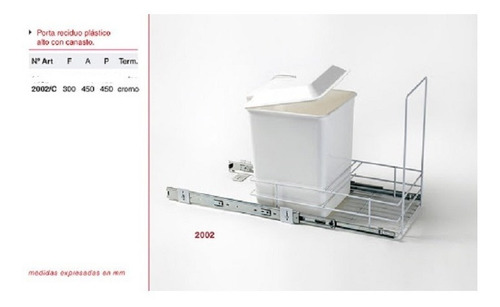 Cubo Residuos Fark 2002 Blanco-cromo 10 Lts Con Portaobjetos