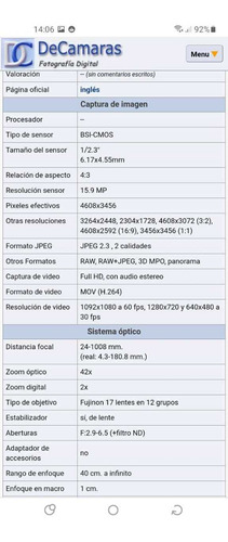 Camara D F Finepix S8300. Precio Base +envío Consultar Antes