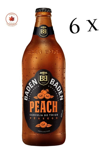  Cerveja Baden Baden Peach ( Pêssego) 6 Unid De 600 Ml