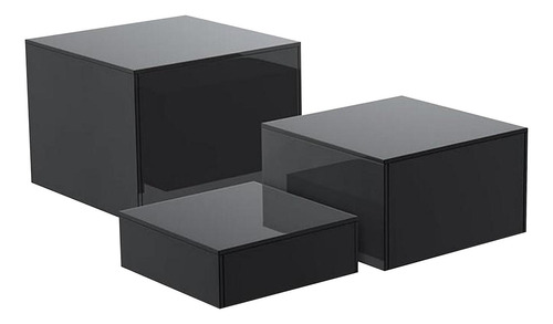 3 Elevadores De Buffet, Estante De Exhibición Negro