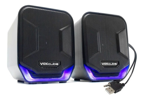 Caixa de som Infokit Voxcube VC-D360 portátil preta e azul