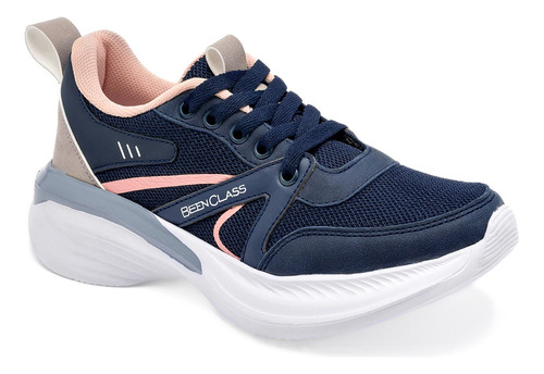 Tenis Sneaker Dama Been Class 17733 Azul 3-6 *124-785 S6