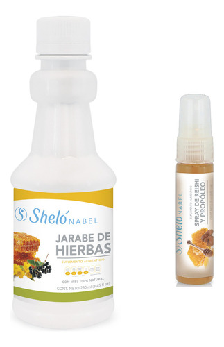 Set Jarabe De Miel Con Hierbas Sheló + Spray Propóleo