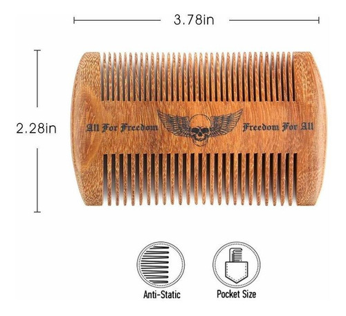 Kit De Peine Para Barba Con Funda De Cuero Real, Hecho A Man