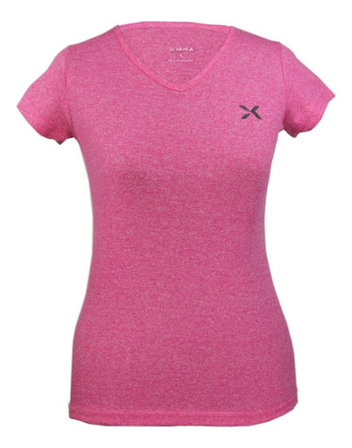 Remera Deportiva Running Dama Jaspeada Fucsia Yakka