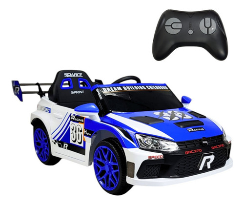 Montable Electrico Para Niños Carro Rally Con Control Color Azul