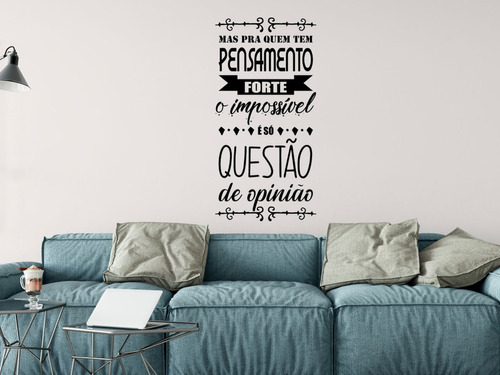 Adesivo Decorativo Frase Pra Quem Tem Pensamento Forte Cor Preto