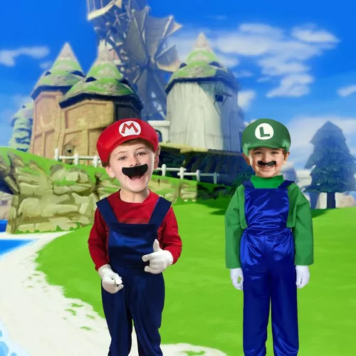 Cosplay Mario Bross Disfraz Niño Luigi Superheroe