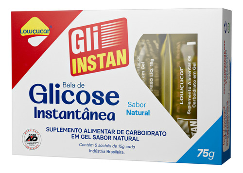 Glicose Instantânea De Natural Kit Com 12 Unidades De 75g