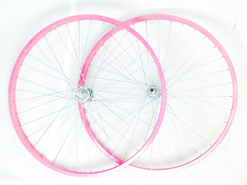 Rines Para Bicicleta Par Aros Aluminio Ligeros Rosa 