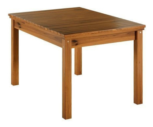 Conjunto Mesa 120x75cm E 6 Cadeiras De Madeira Pinus Bdwt