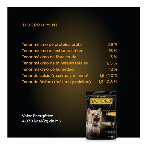 Imagen 3 de 7 de Balanceado Premium Dogpro Razas Mini 3kg