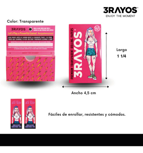 Kit Armador Cigarrillo + Lata + Celulosa Y Tips X 100 3rayos Rosa