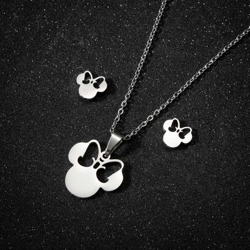 C Collar Y Aros Minnie Mouse De Acero Quirúrgico
