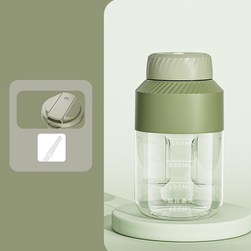 Licuadora Compacta Recargable Por Usb Para Verde Dos Tapas