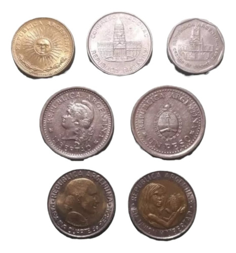 Monedas Argentinas De 1 Peso Y Conmemorativas De 1 Peso