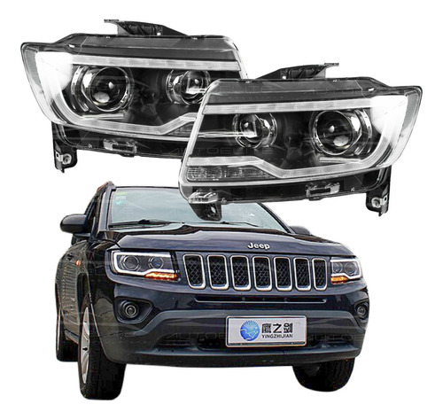 Faros Led Jeep Compass Grand Cherokee Lupas Xenon Luz De Dia