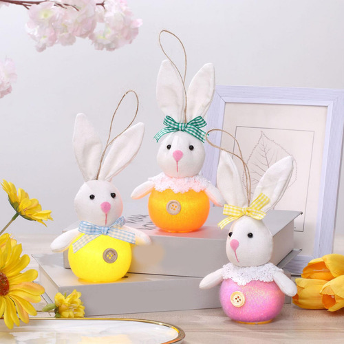 Juego De 6 Adornos Colgantes De De Pascua, De De Peluche