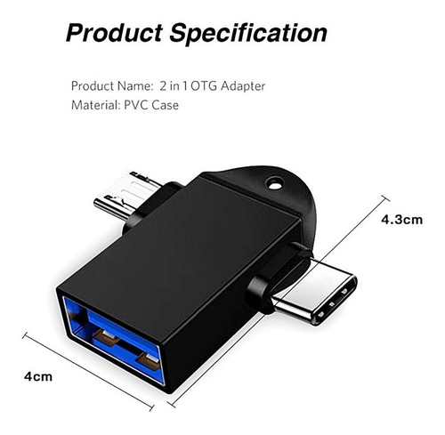 Adaptador Otg 3 En 1 Tipo C 3.1+micro Usb A Usb 3.0