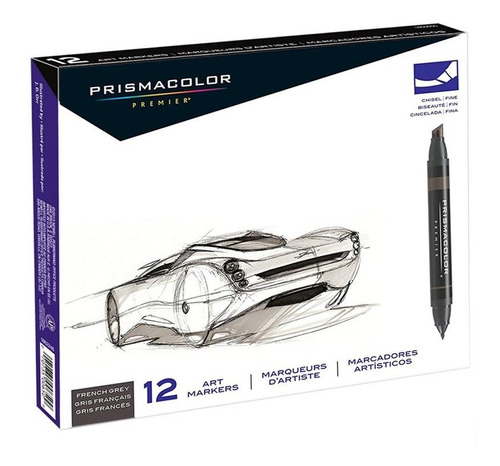 Marcadores Prismacolor Premier 12 Set Gris Frances