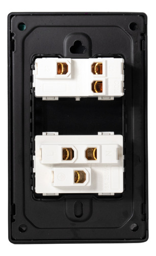 Placa Valo Slim Con 1 Interruptor Escalera Y 1 Contacto Color Negro Corriente Nominal 16 A Voltaje Nominal 110v