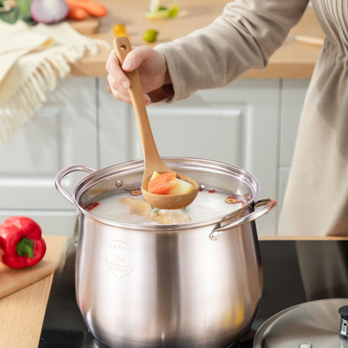 Olla H Stock Pot De Acero Inoxidable Con Tapa Y 8002
