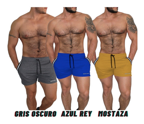 3 Unid Pantalonetas, Short Corto, Gym, Casual Hombre Slimfit