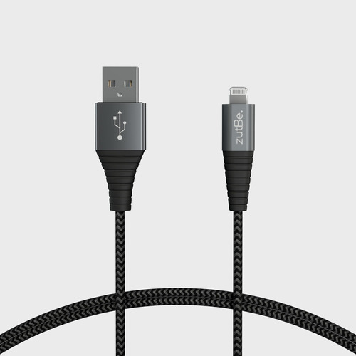 Zutbe Shield - Cable Lightning Con Certificado Mfi Plateado