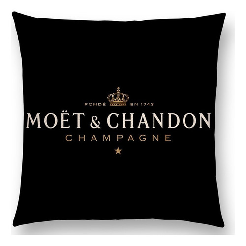 Set 2 Fundas Champagne Moët & Chandon Veuve Cojínes En Lino Moët & Chandon Gold