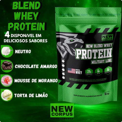 New Blend Whey Protein 1kg Pó - Sabores - New Corpus