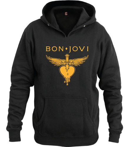 Polerón Estampado Bon Jovi, Logo, Rock, Romanosmodas