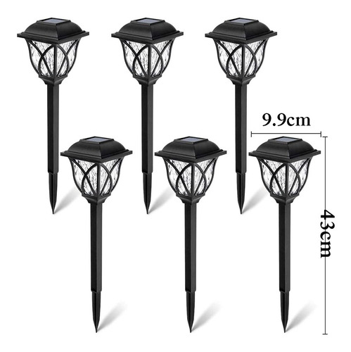 Kit 6 Iluminación Solar Para Path Yard Lawn Lámpara De Luz S